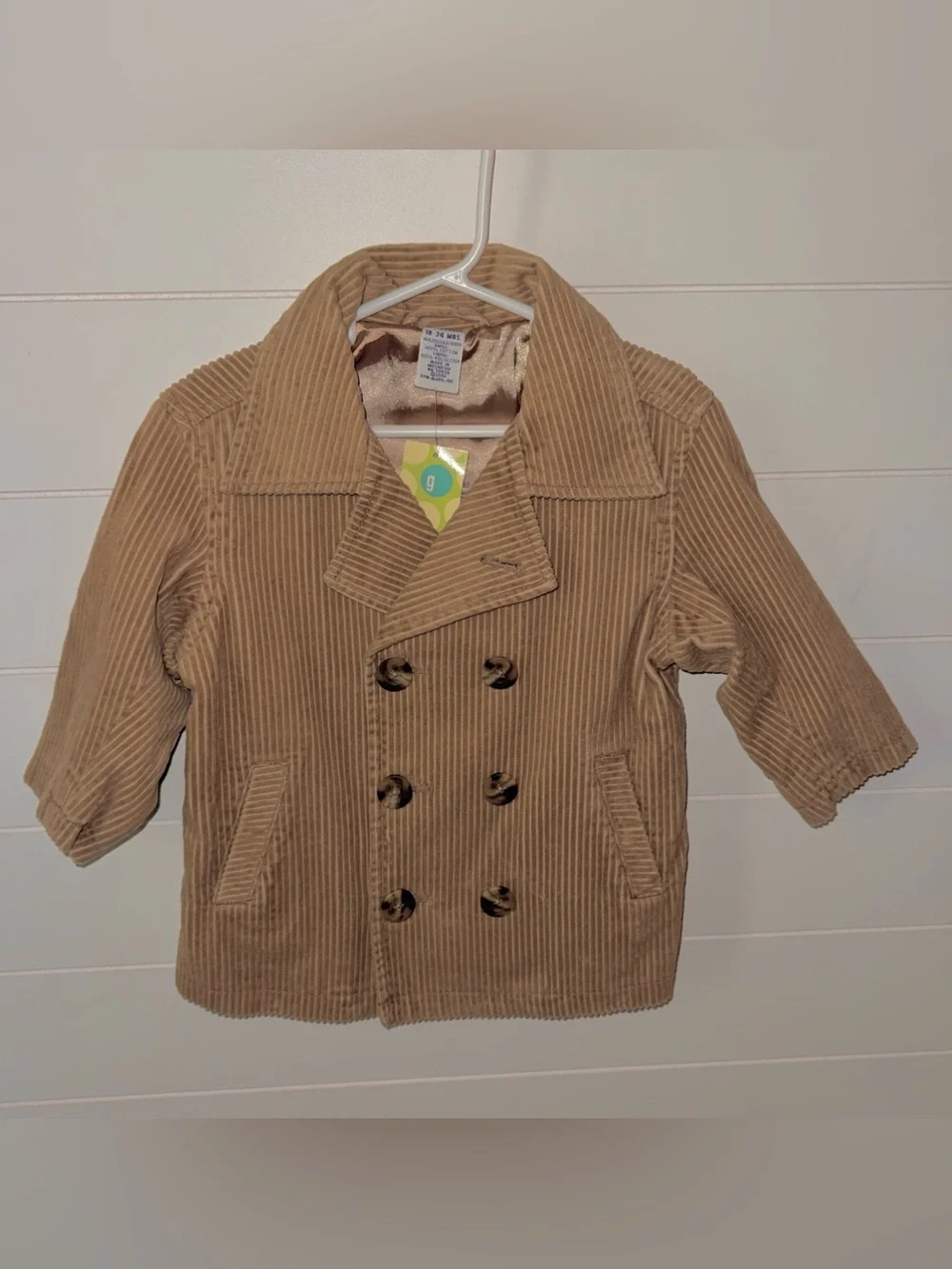 Gymboree Tan fifth Fleet Corduroy Double-Breasted Peacoat Jacket